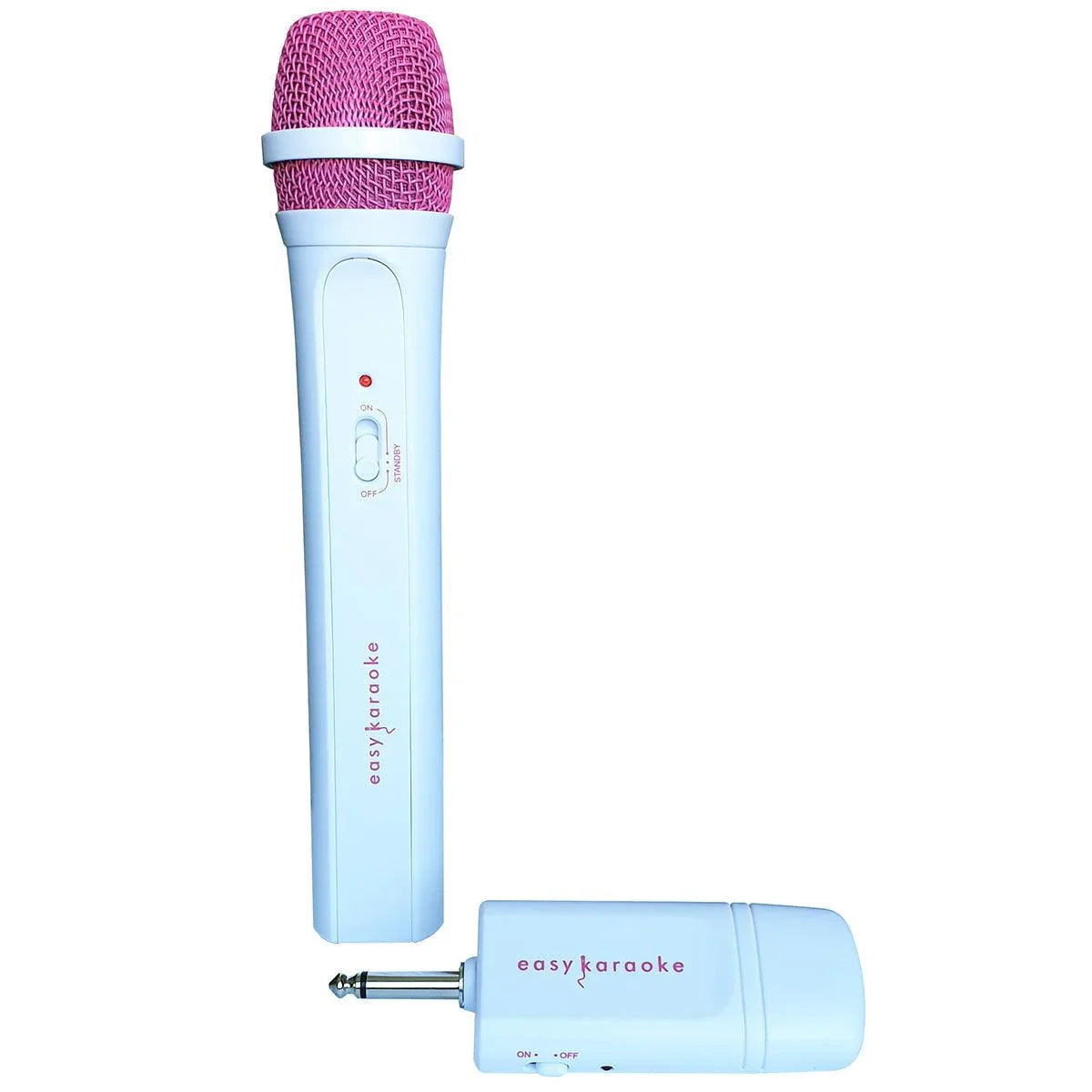 Easy Karaoke Wireless Microphone ~ Pink/White - DY Pro Audio