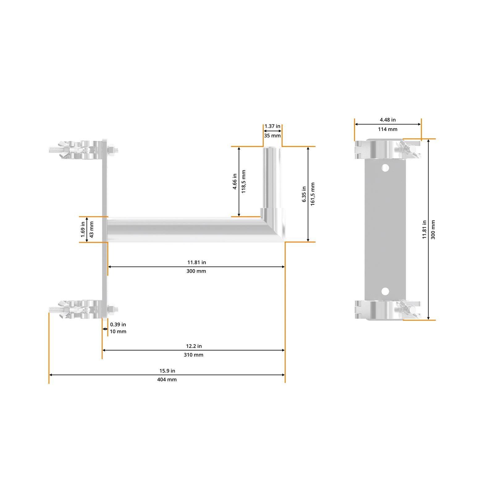 Global Truss 35mm Speaker Mount for F31-45 Truss - DY Pro Audio