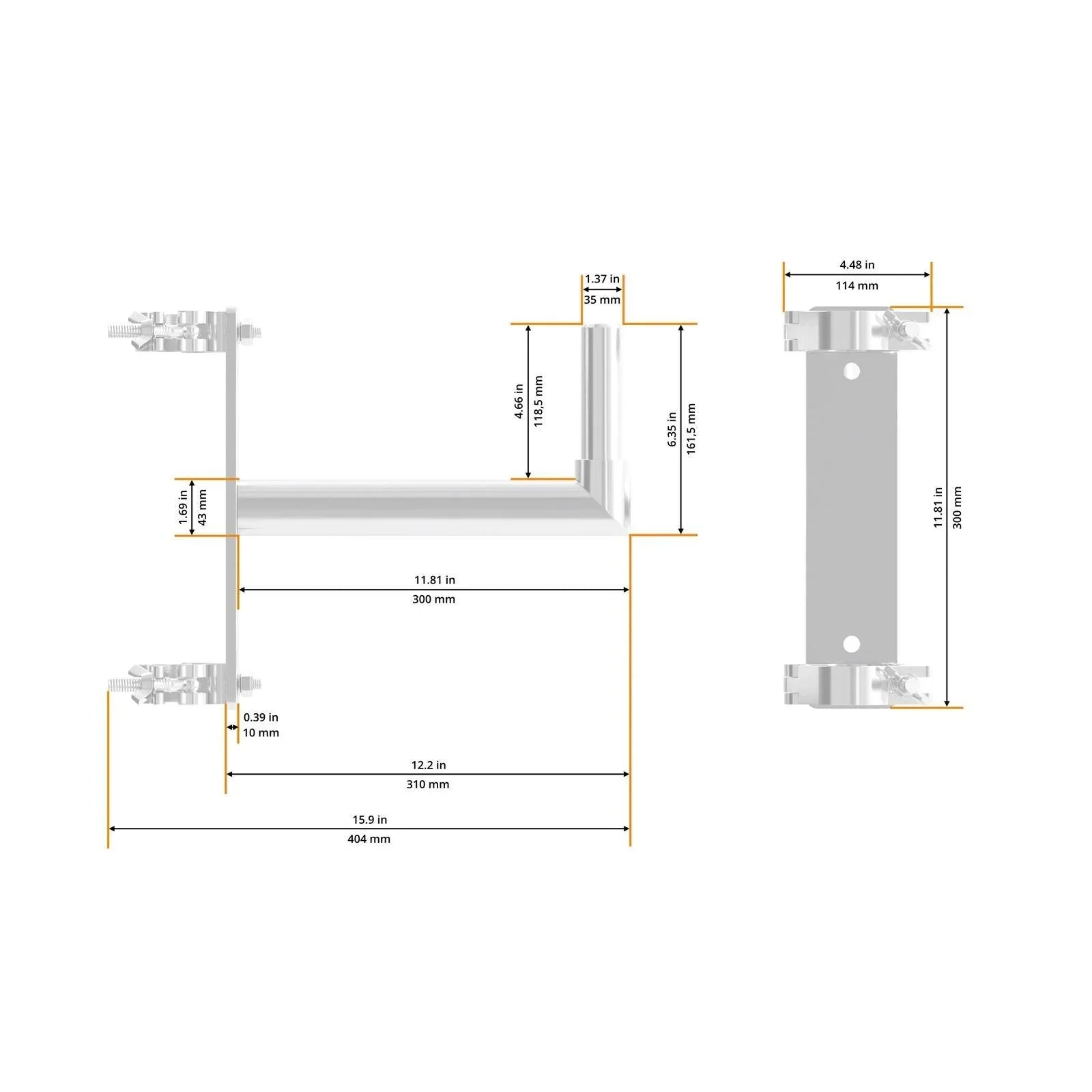Global Truss 35mm Speaker Mount for F31-45 Truss - DY Pro Audio