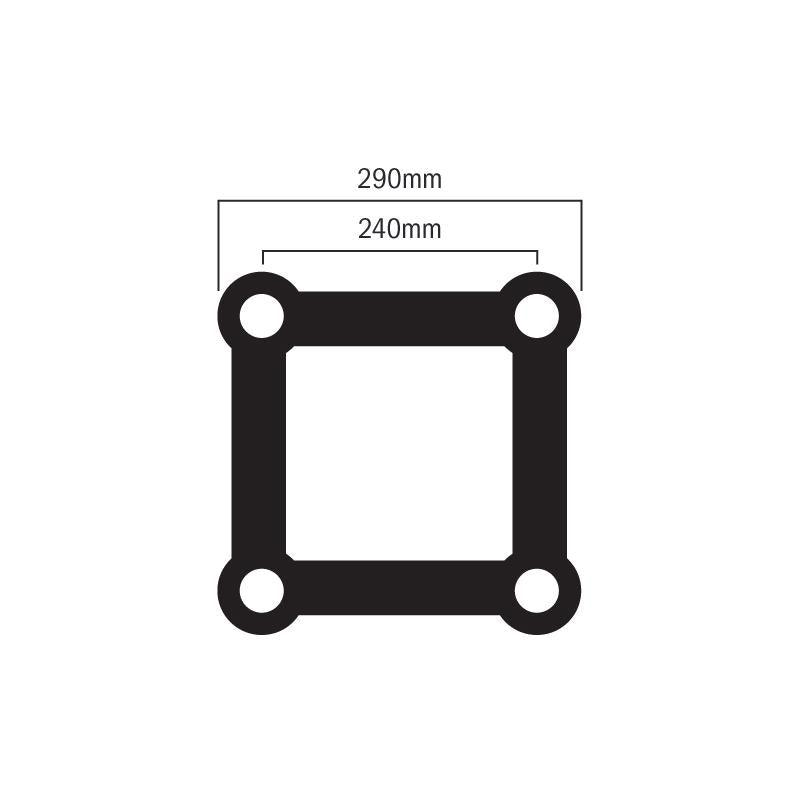 Global Truss F34 PL 0.29m Stage Black Truss (F34029PL-B) - DY Pro Audio