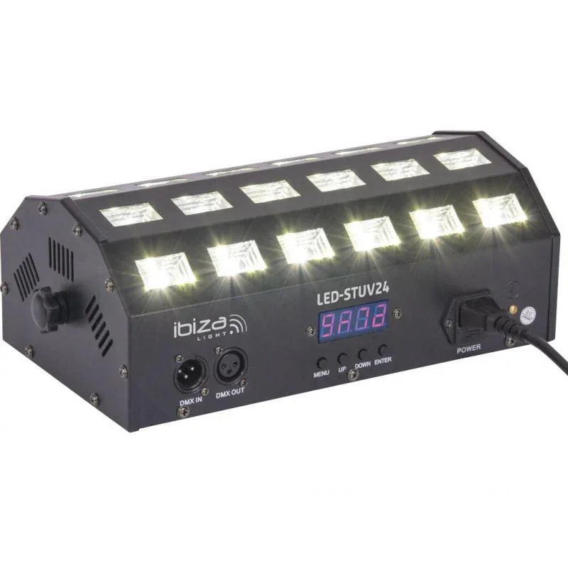 Ibiza Light LED-STUV24 UV Flood Wash 24 x 3W Ultraviolet Wash Light - DY Pro Audio