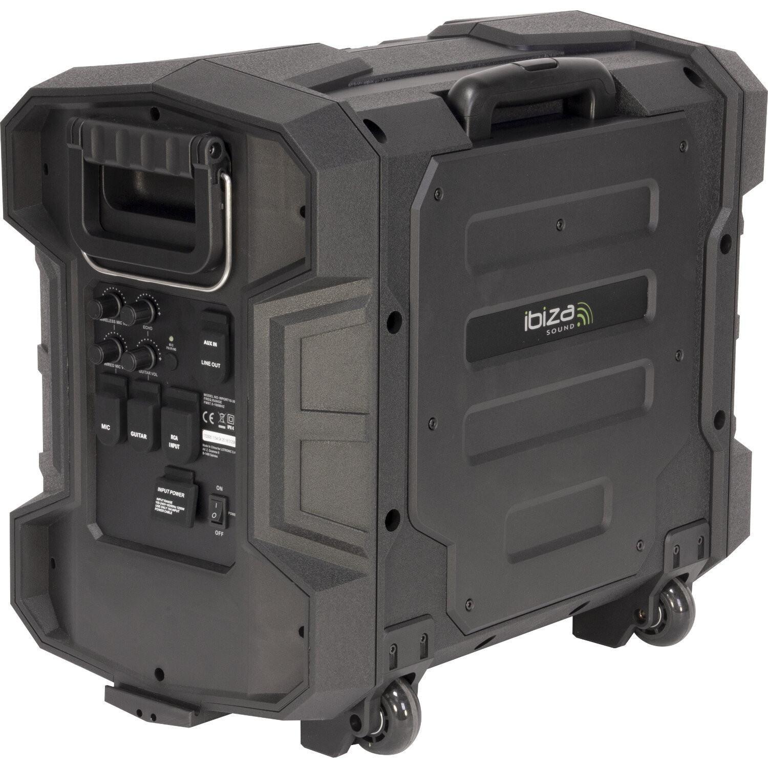 Ibiza WPORT10-300 300w Waterproof Trolley Speaker with Bluetooth,USB, Mic - DY Pro Audio
