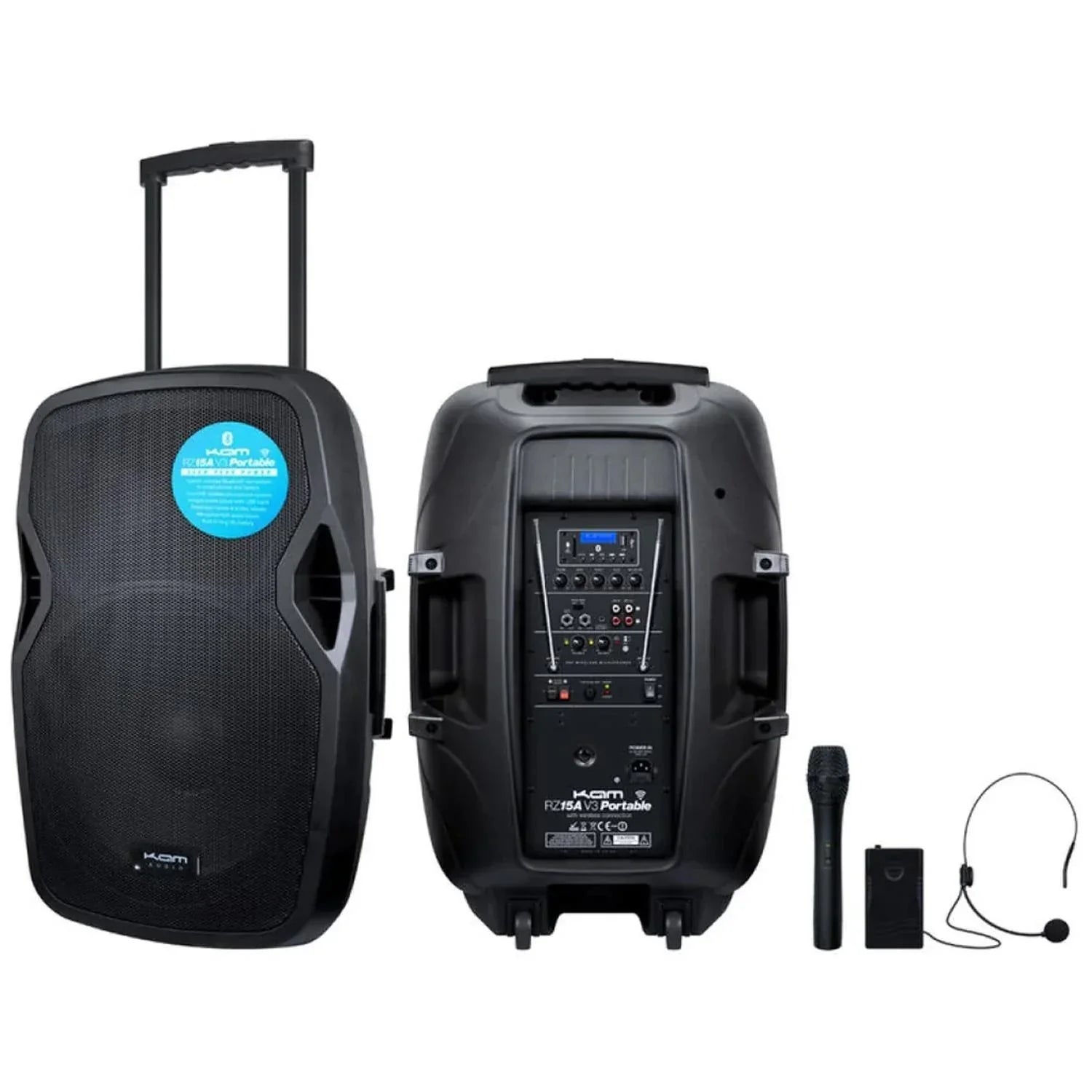 KAM RZ15AP Portable 15" Active Speaker With Bluetooth - DY Pro Audio