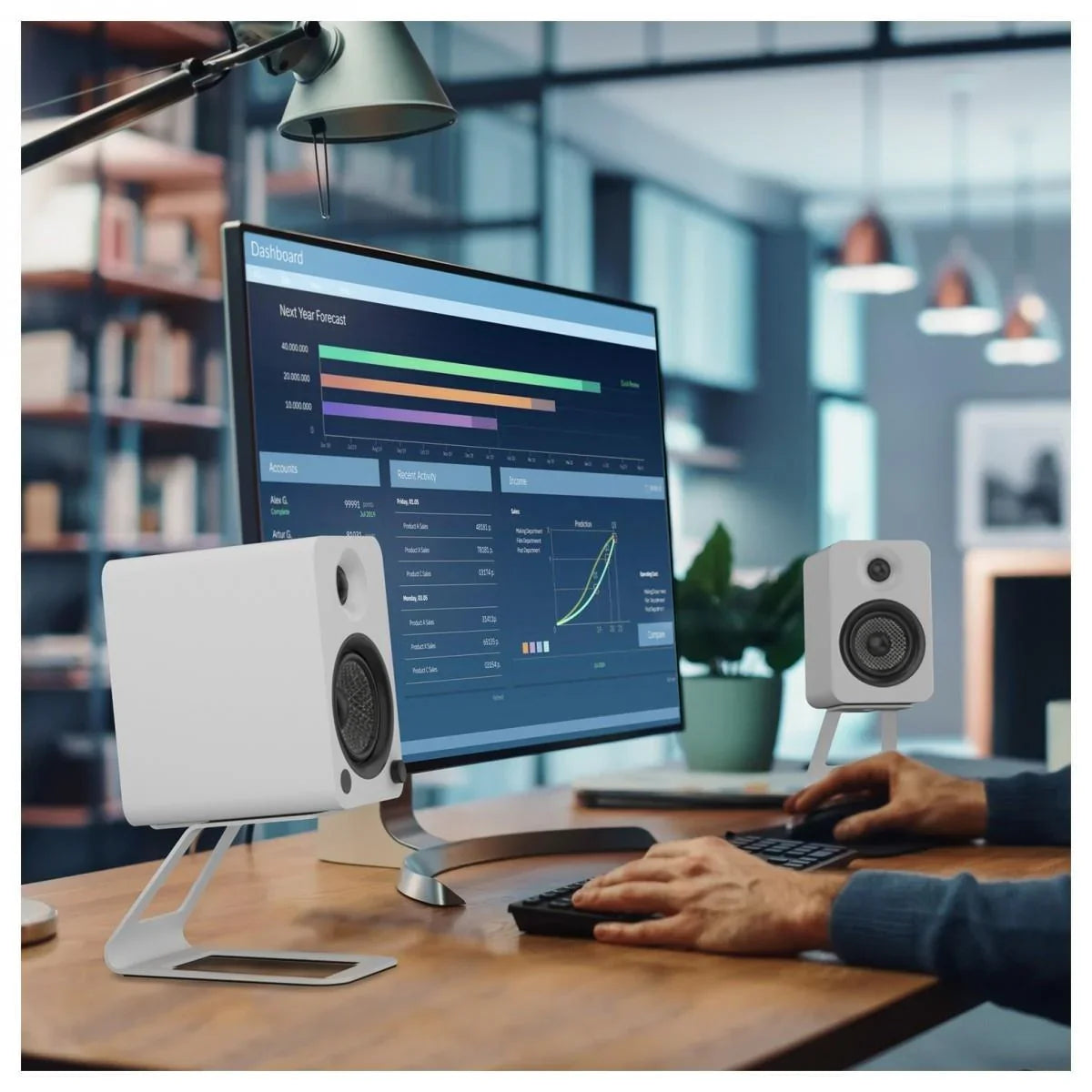 Kanto SE4 Elevated Desktop Speaker Stands (Medium) White - DY Pro Audio