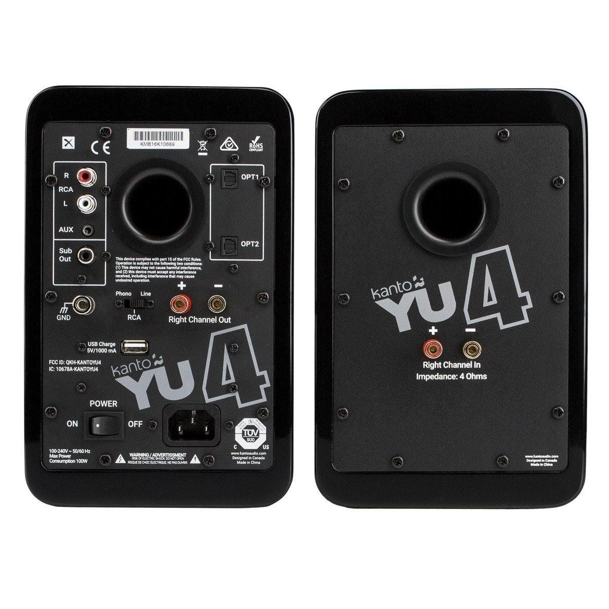 Kanto YU4 Powered Bookshelf Speakers - Matte Black - DY Pro Audio