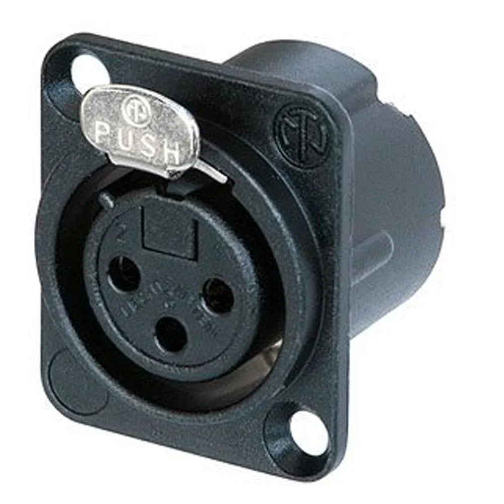 Neutrik NC3FD-LX-BAG BLACK Female 3 pin XLR Chassis Panel Mount Black - DY Pro Audio