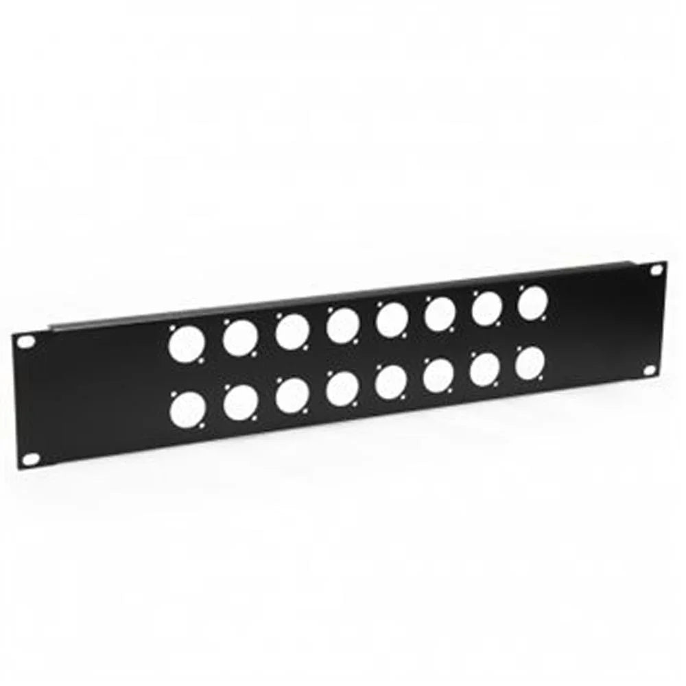 Penn Elcom 2U Rack Panel Punched For 16 x XLR or Speakon - DY Pro Audio