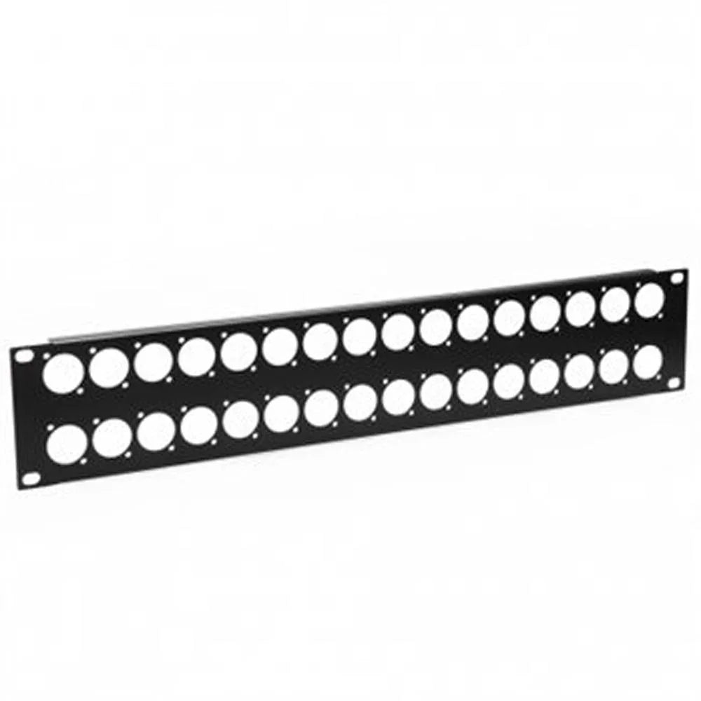 Penn Elcom 2U Rack Panel Punched For 32 x XLR or Speakon - DY Pro Audio