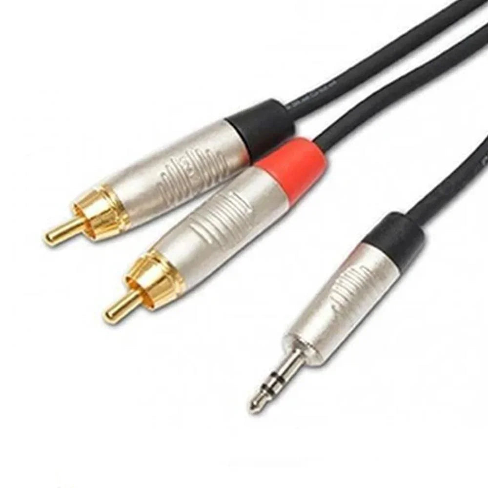 Penn Elcom 8m 3.5mm Stereo Jack to 2x RCA Phono Y Lead - DY Pro Audio