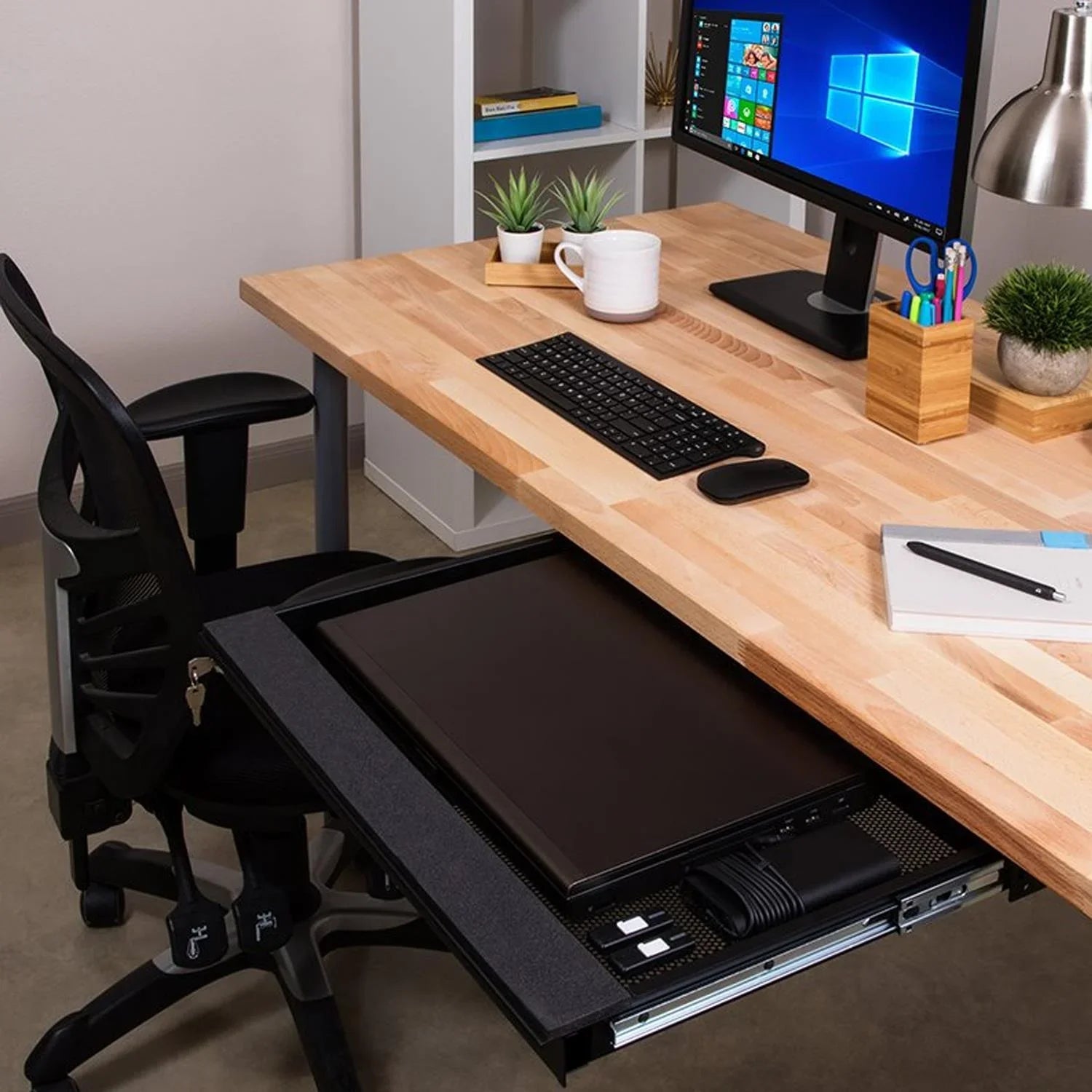 Penn Elcom Lockable Laptop Security Drawer Black - DY Pro Audio