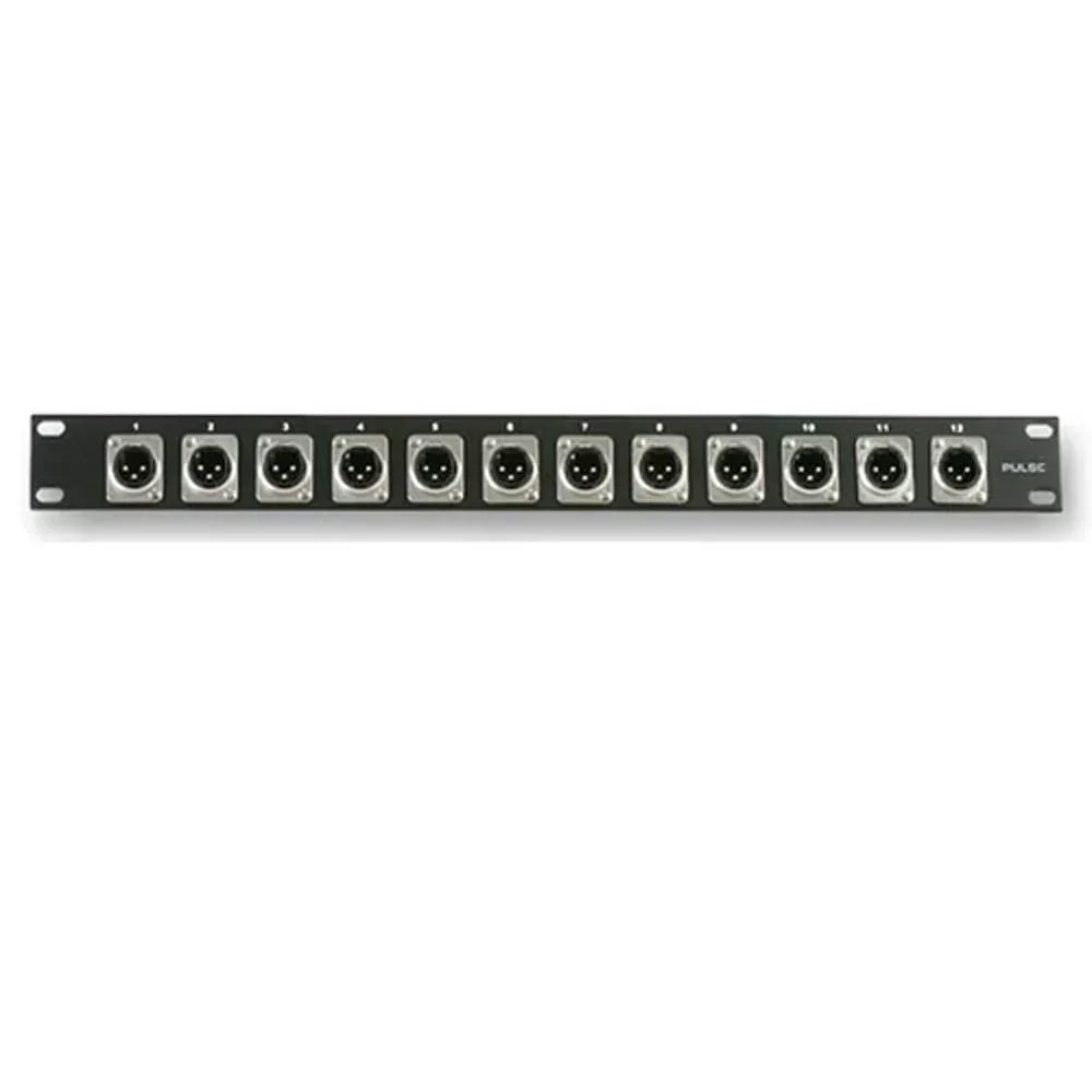 Pulse XLR Rack Panel with 12 Male Connectors - DY Pro Audio