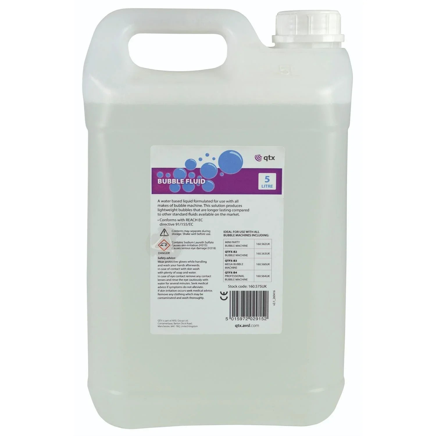 QTX 5 litres Bubble Fluid - DY Pro Audio