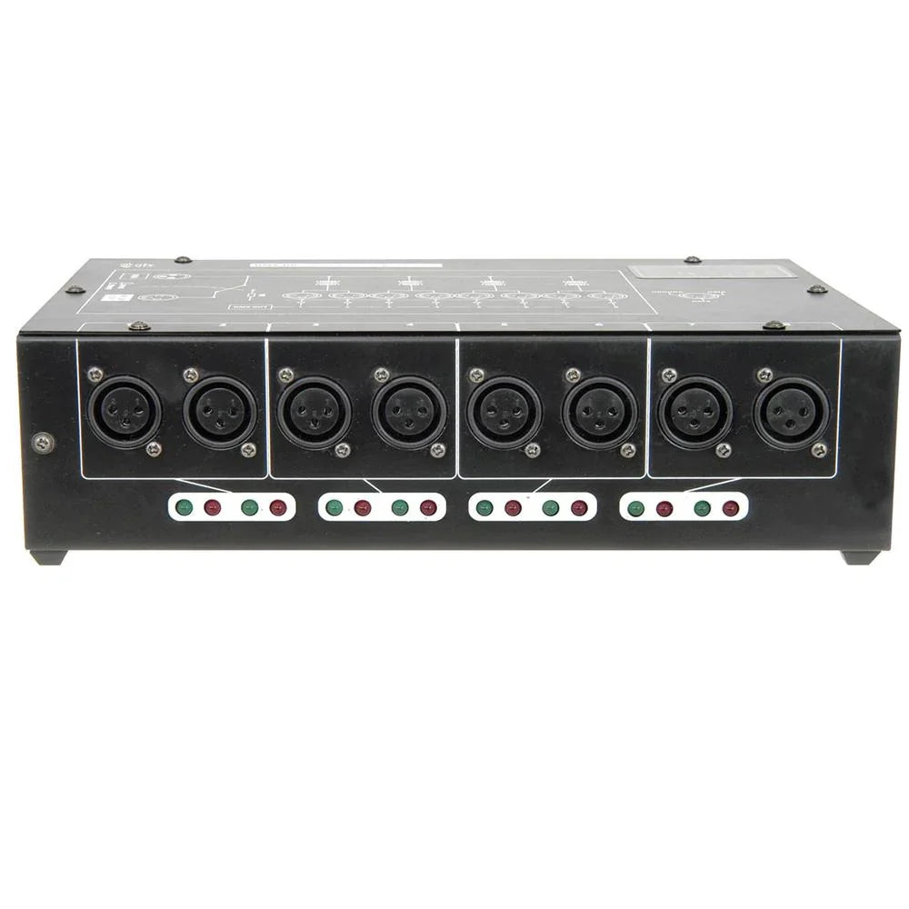 QTX DMX-D8 8-Way DMX Booster/Distributor - DY Pro Audio