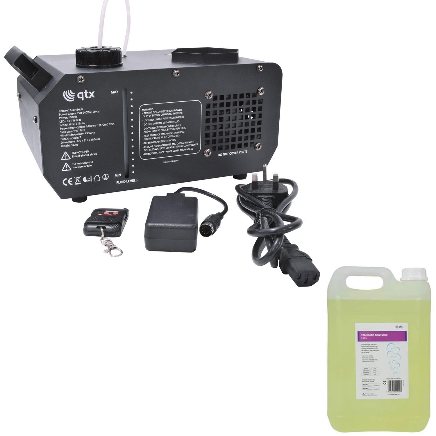QTX FLARE-1000 Vertical LED Fog Machine WITH 5L Fluid - DY Pro Audio