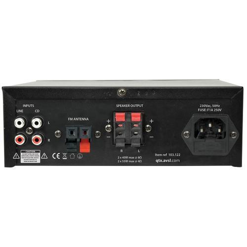 QTX KAD-2BT 55W DIGITAL STEREO AMPLIFIER Bluetooth Tuner USB SD Aux IN Mic Inpu - DY Pro Audio