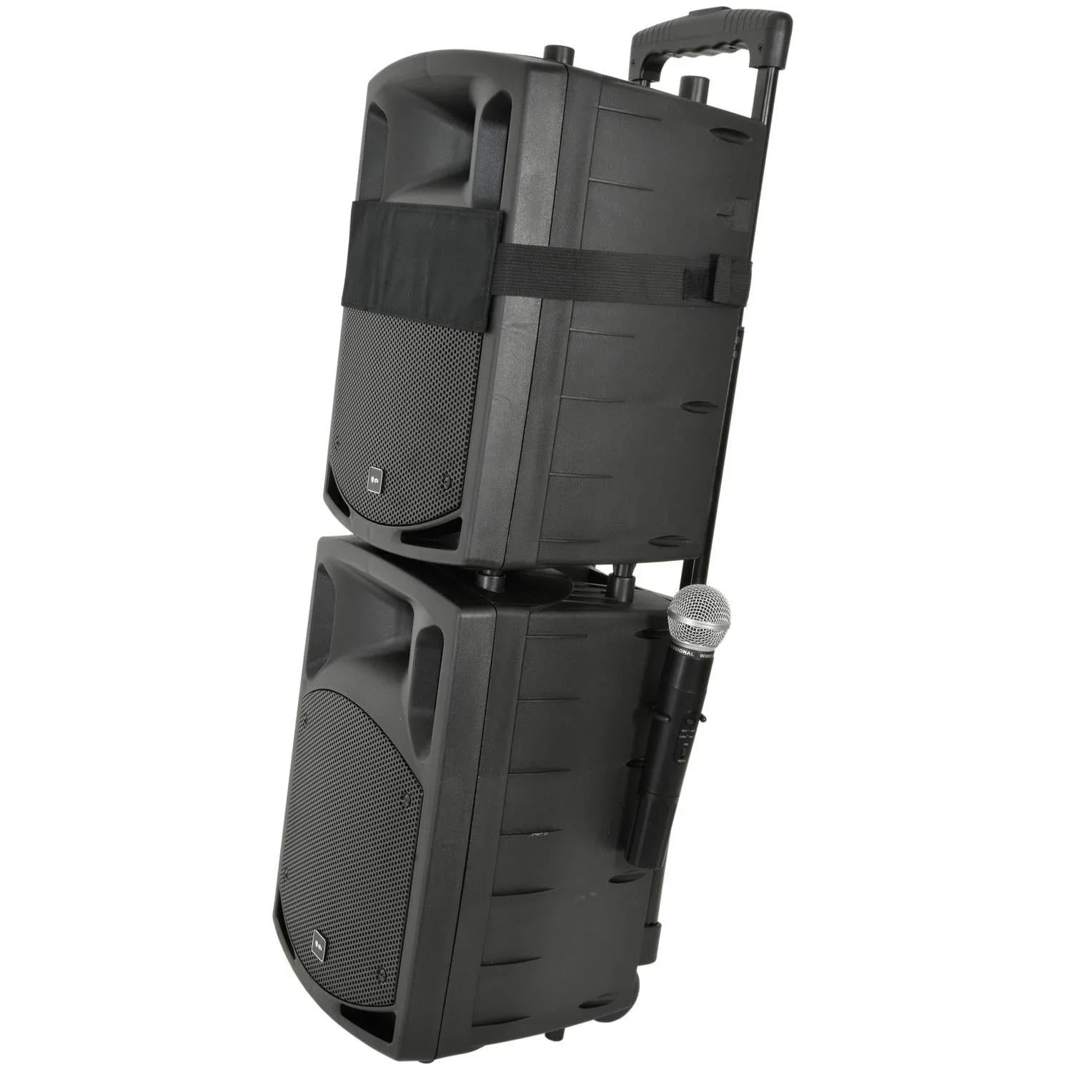 QTX PAV8 portable PA set + 2 UHF mics, CD/DVD, USB/SD & Bluetooth - DY Pro Audio