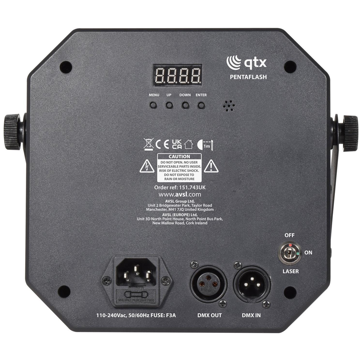 QTX Pentaflash: 5-in-1 LED & Laser Effect - DY Pro Audio