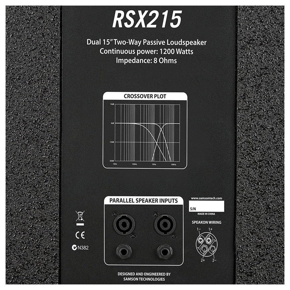 Samson RSX215 Passive Speaker - DY Pro Audio