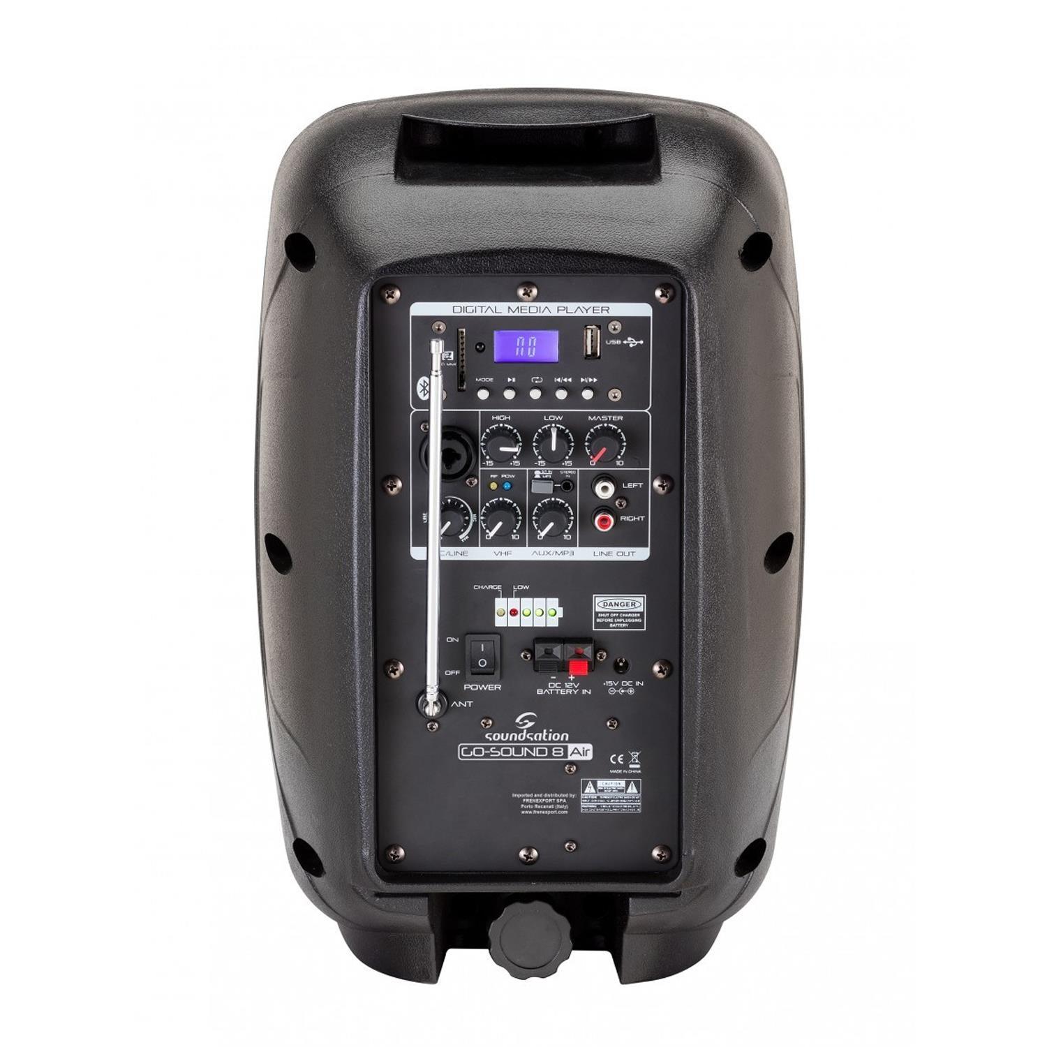 Soundsation Go-Sound 8AIR 8" Battery PA System MP3 Bluetooth Microphone - DY Pro Audio