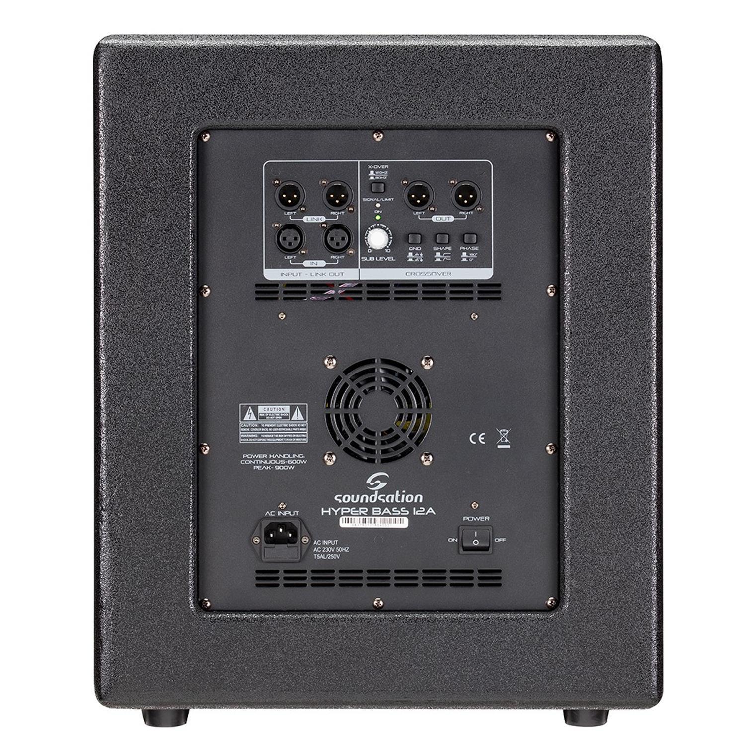 Soundsation Hyper Bass 12a 900w 12" Active Subwoofer - DY Pro Audio