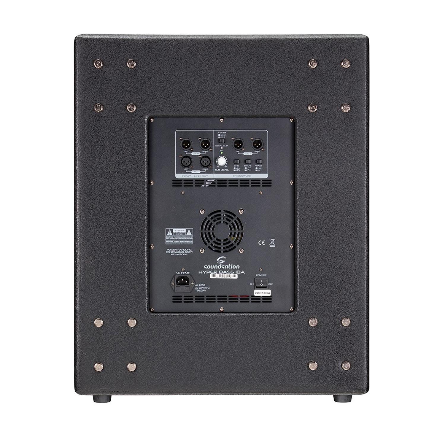 Soundsation Hyper Bass 18a 1200w 18" Active Subwoofer - DY Pro Audio