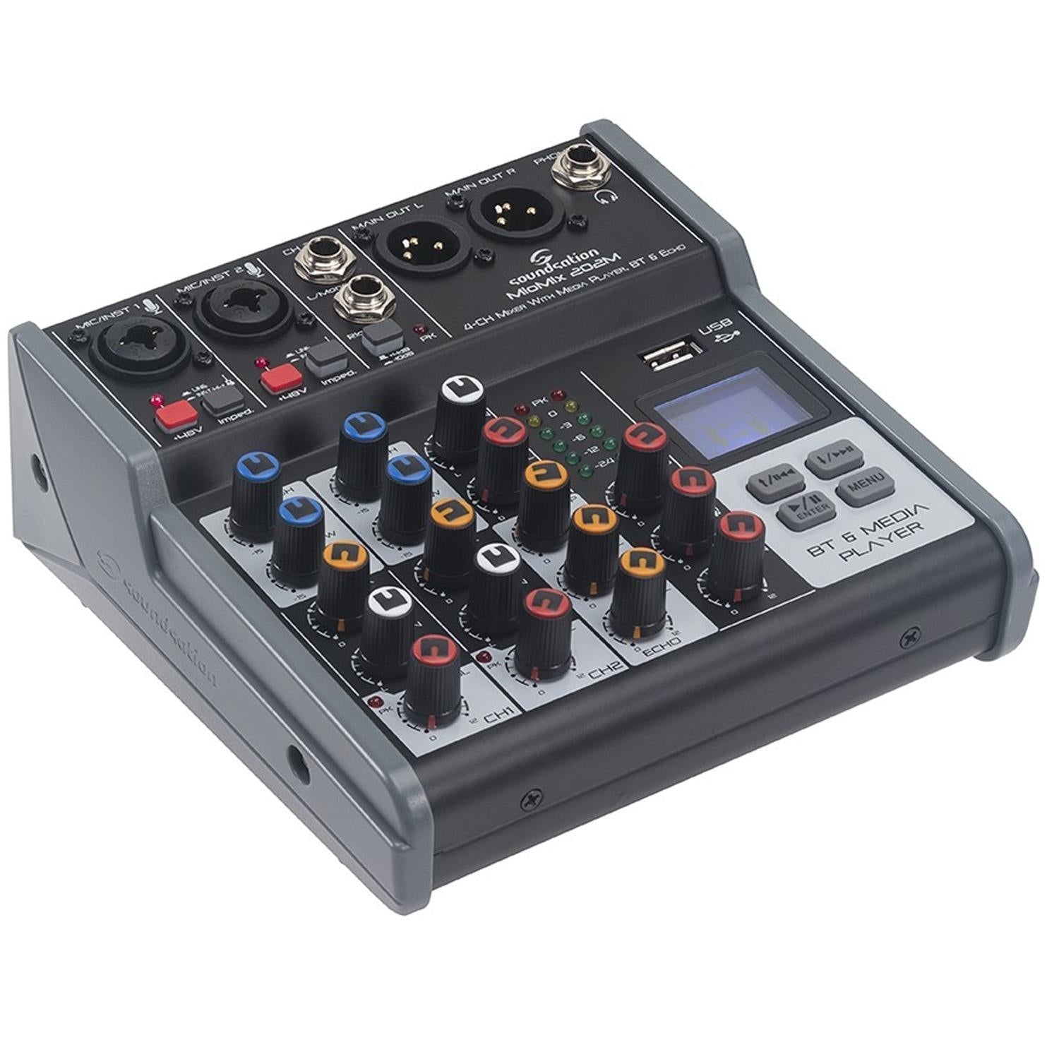 Soundsation MIOMIX 202M 4 Channel Audio Mixer with Bluetooth and Effects - DY Pro Audio