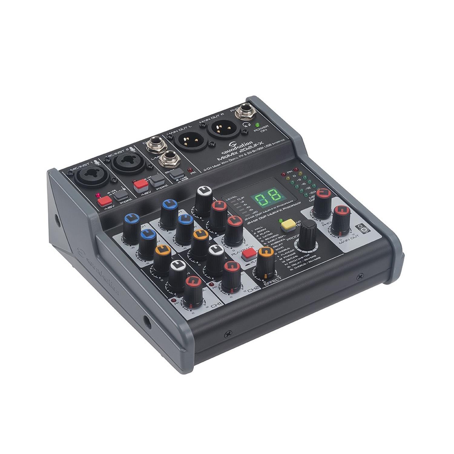 Soundsation MIOMIX 202UFX 4 Channel Mixer with FX and USB - DY Pro Audio