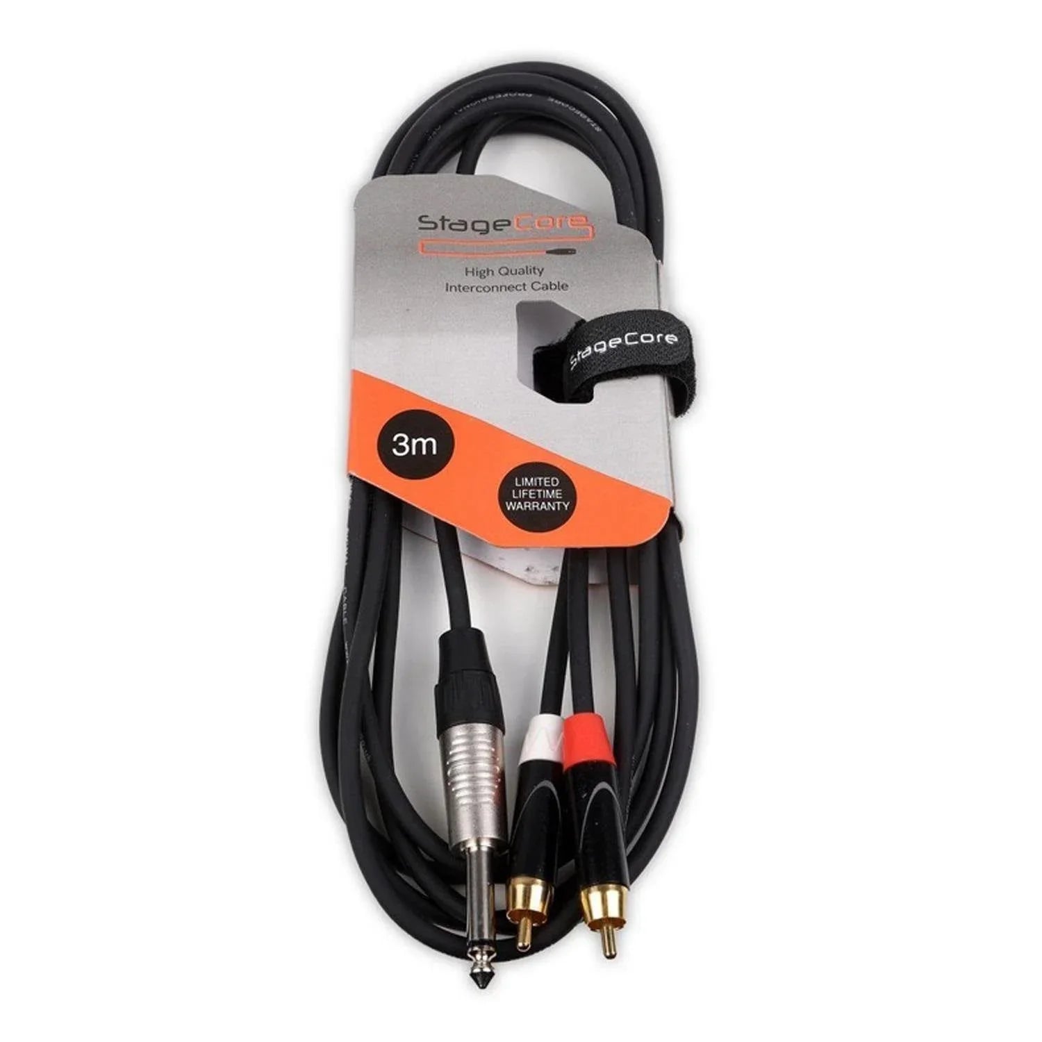 StageCore 6.35mm Mono Jack to RCA Phono 3m - DY Pro Audio