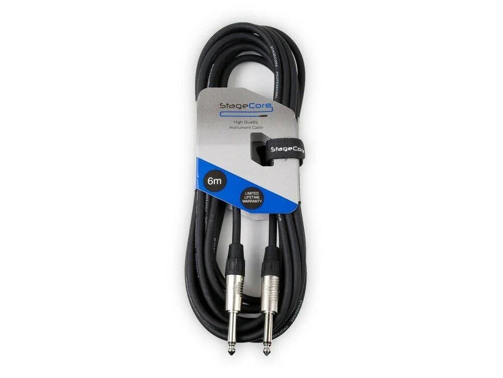 Stagecore 6m 6.35mm Mono Jack to Mono Jack Instrument Cable - DY Pro Audio