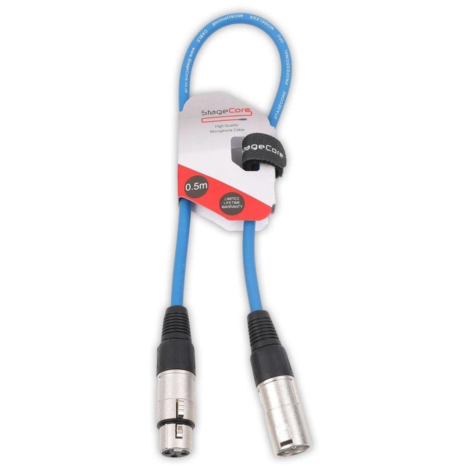 Stagecore CORE 350 0.5m Blue XLR Microphone Cable - DY Pro Audio