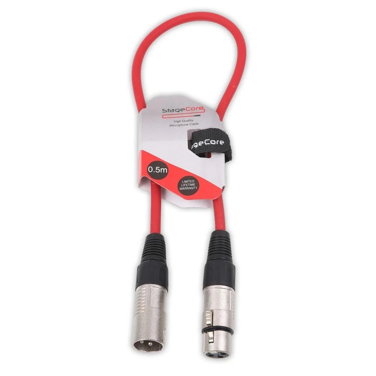 Stagecore CORE 350 0.5m Red XLR Microphone Cable - DY Pro Audio
