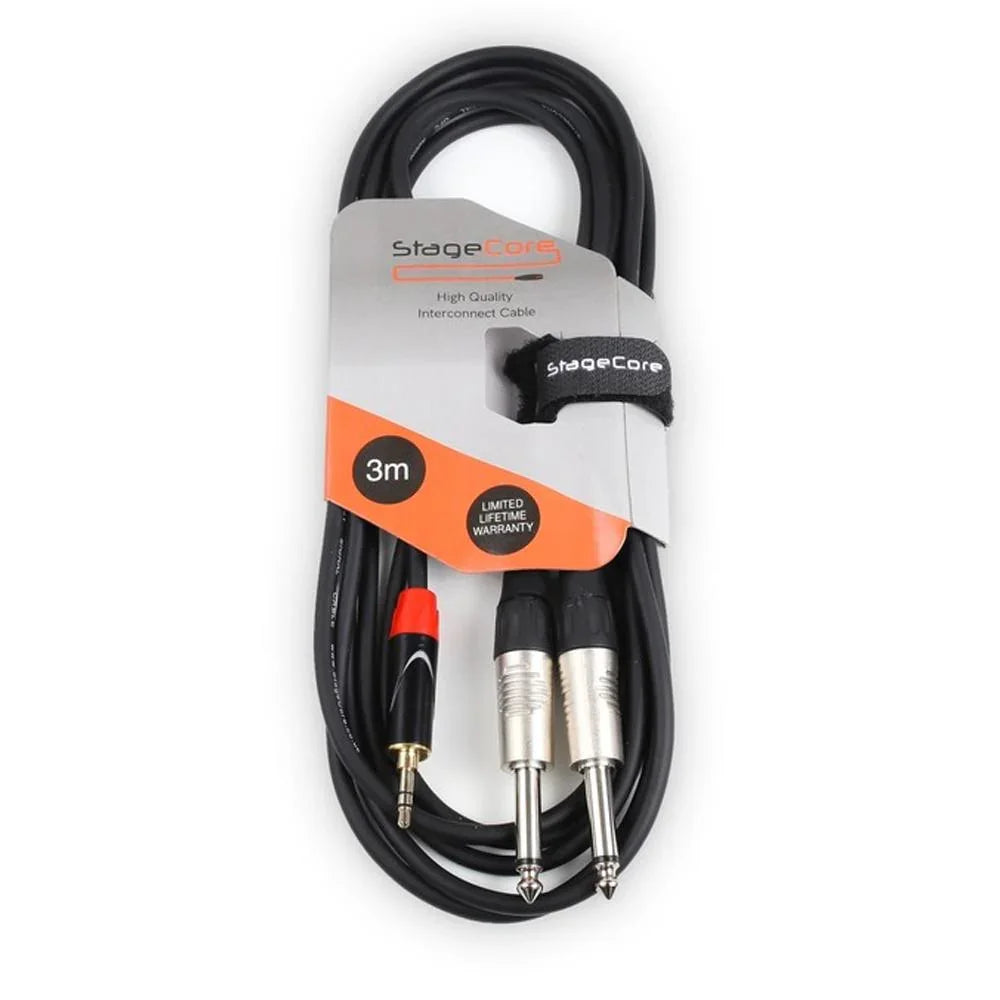 StageCore iCore 170 3.5mm Stereo Jack to Twin Mono Jack 3m - DY Pro Audio