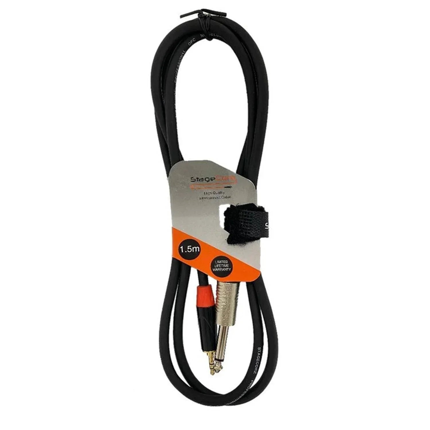 StageCore iCore 214 3.5mm Stereo Plug to 6.35mm 1/4 Mono Jack 1.5m - DY Pro Audio