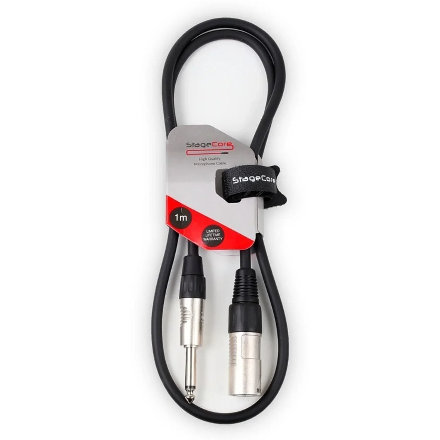 StageCore Male XLR to 6.35mm 1/4" Jack Plug 1m - DY Pro Audio