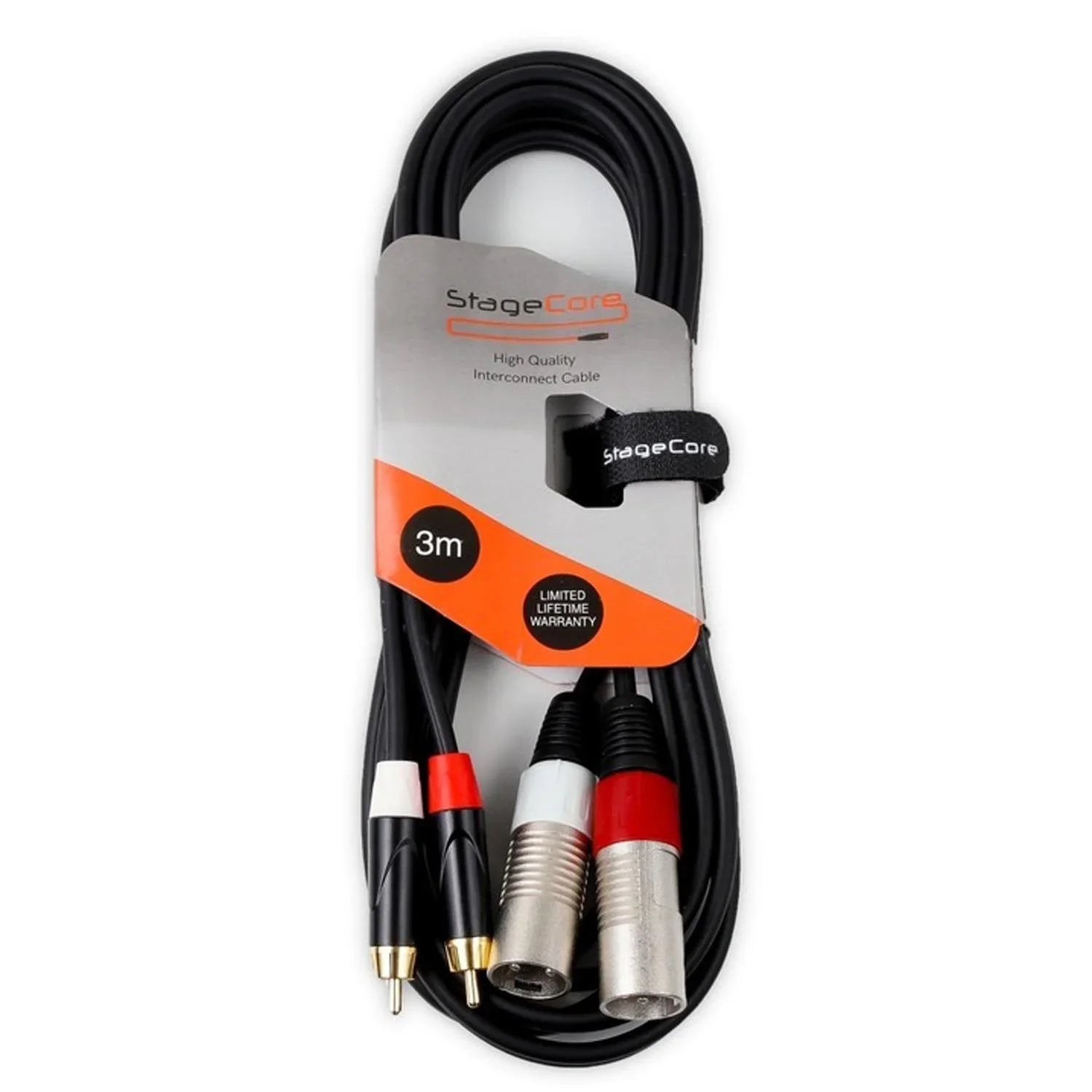 StageCore Twin XLR Male to Twin RCA Phono 3m - DY Pro Audio