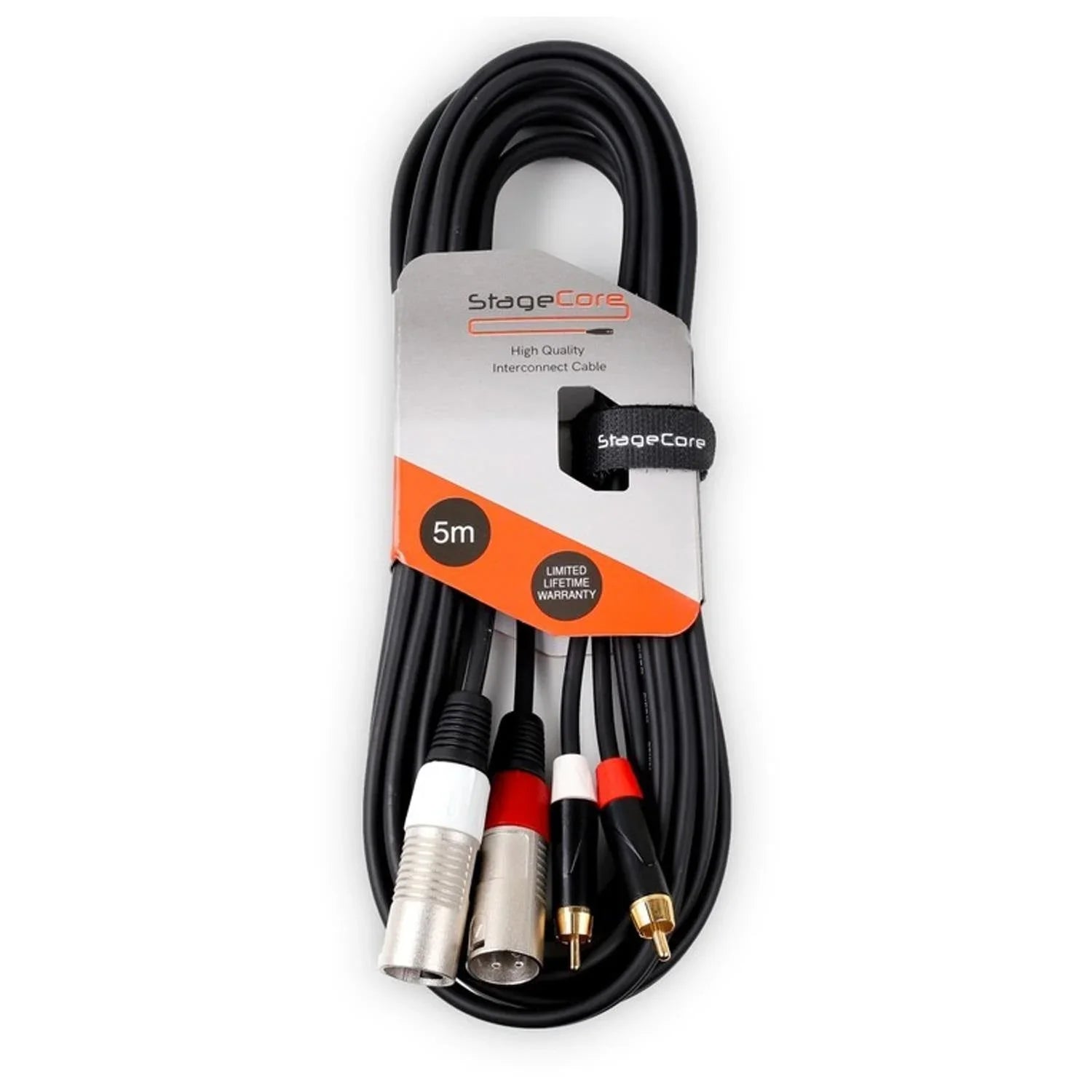 StageCore Twin XLR Male to Twin RCA Phono 5m - DY Pro Audio