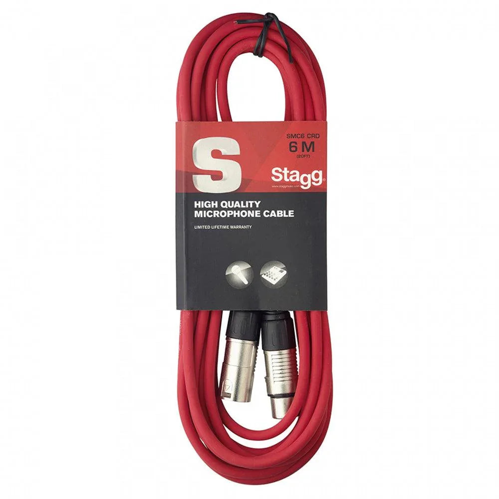 Stagg 6m Microphone XLR Cable Red - DY Pro Audio