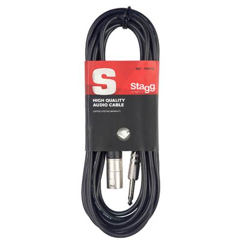Stagg Male XLR to 1/4 Mono Jack Microphone Cable 3m | SAC3PXM DL - DY Pro Audio