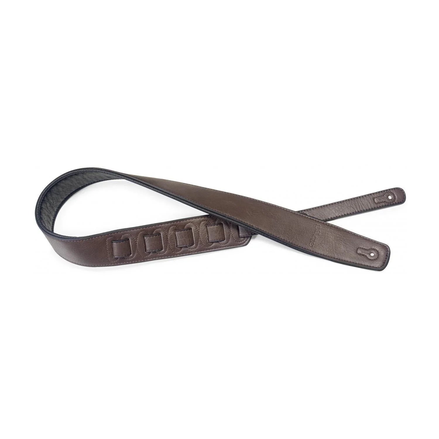 Stagg Padded Leather Guitar Strap Dark Brown - DY Pro Audio