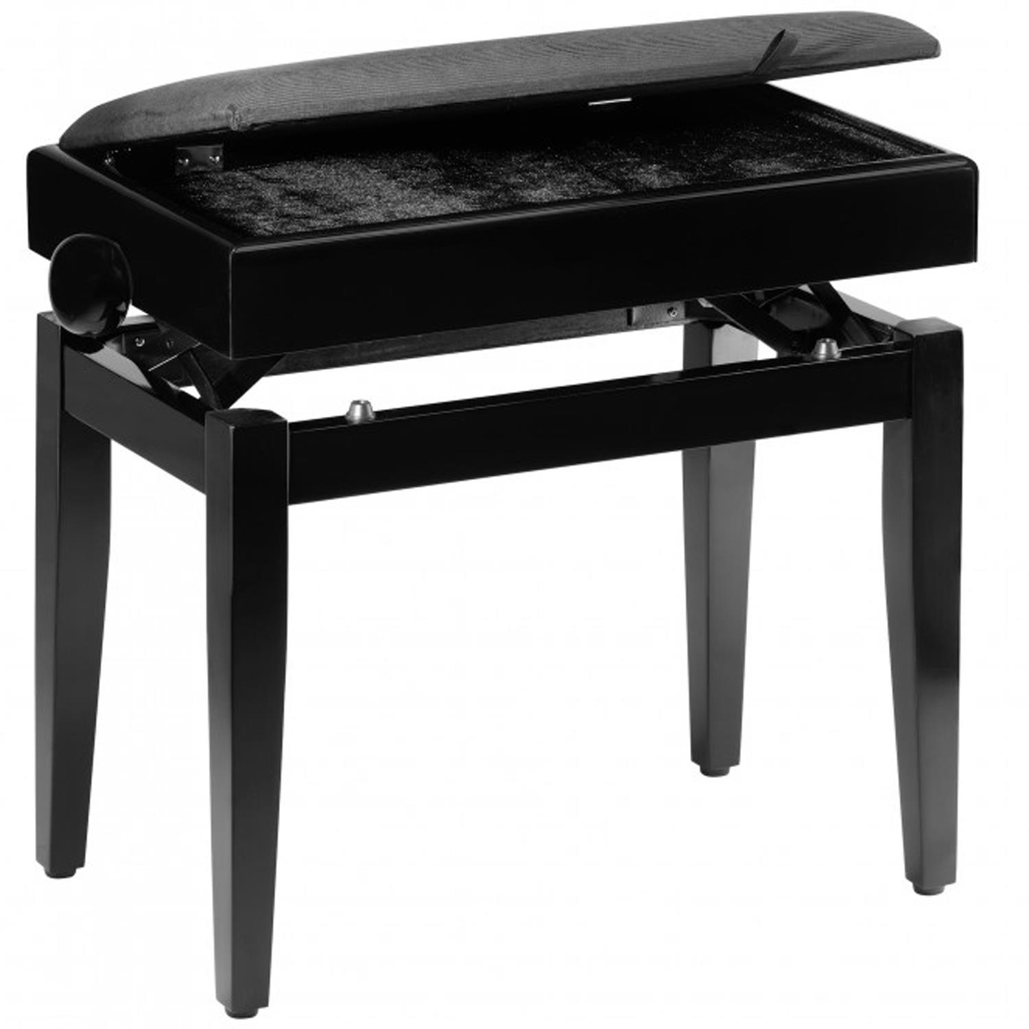 Stagg PB55 BKM VBK Matt Black Piano Bench with Velvet Top - DY Pro Audio