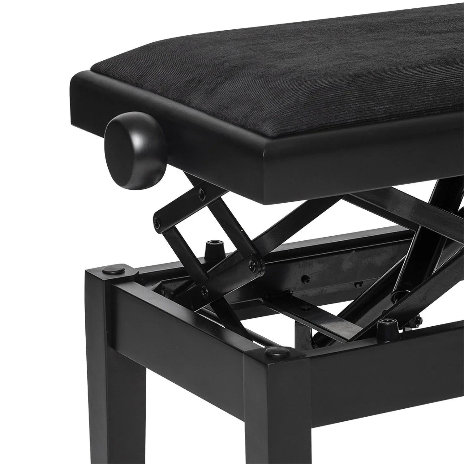 Stagg PBH 390 BKM VBK Matt Black Hydraulic Piano Bench with Velvet Top - DY Pro Audio