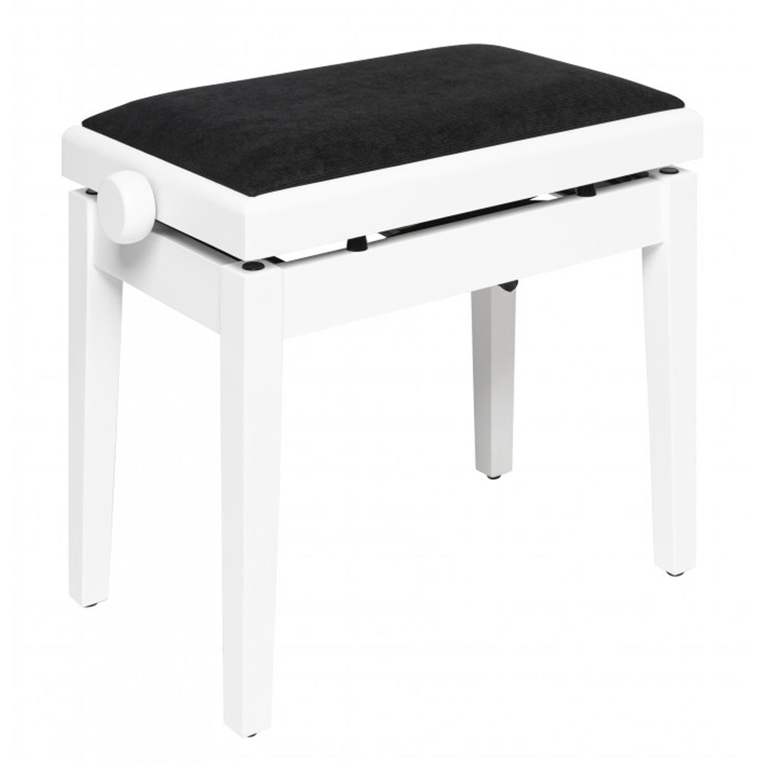 Stagg PBH 390 WHM VBK White Hydraulic Piano Bench with Velvet Top - DY Pro Audio