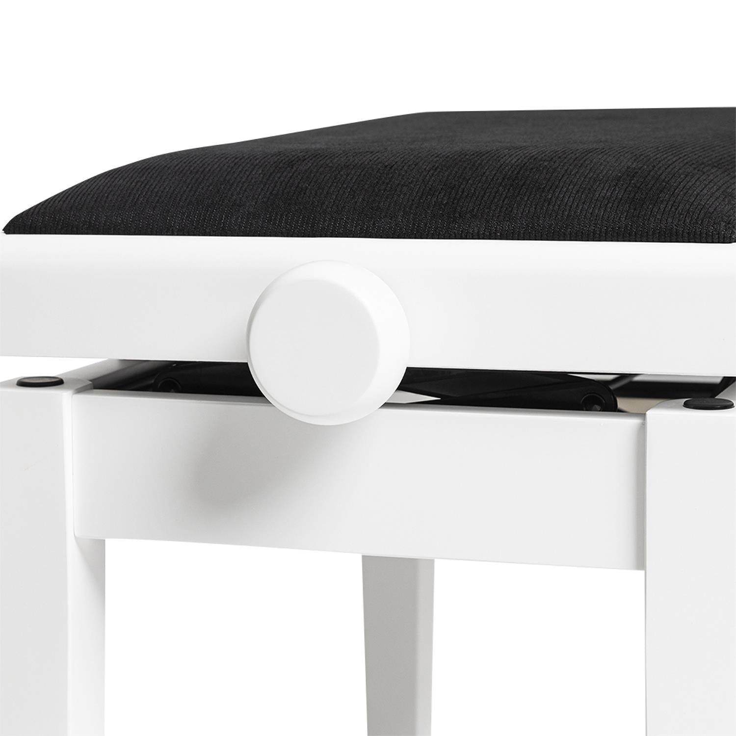 Stagg PBH 390 WHM VBK White Hydraulic Piano Bench with Velvet Top - DY Pro Audio