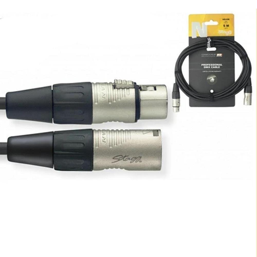 Stagg Rean 5M DMX Lighting Cable Lead XLR Mic Quality Band DJ Disco | NDX5R-3 - DY Pro Audio