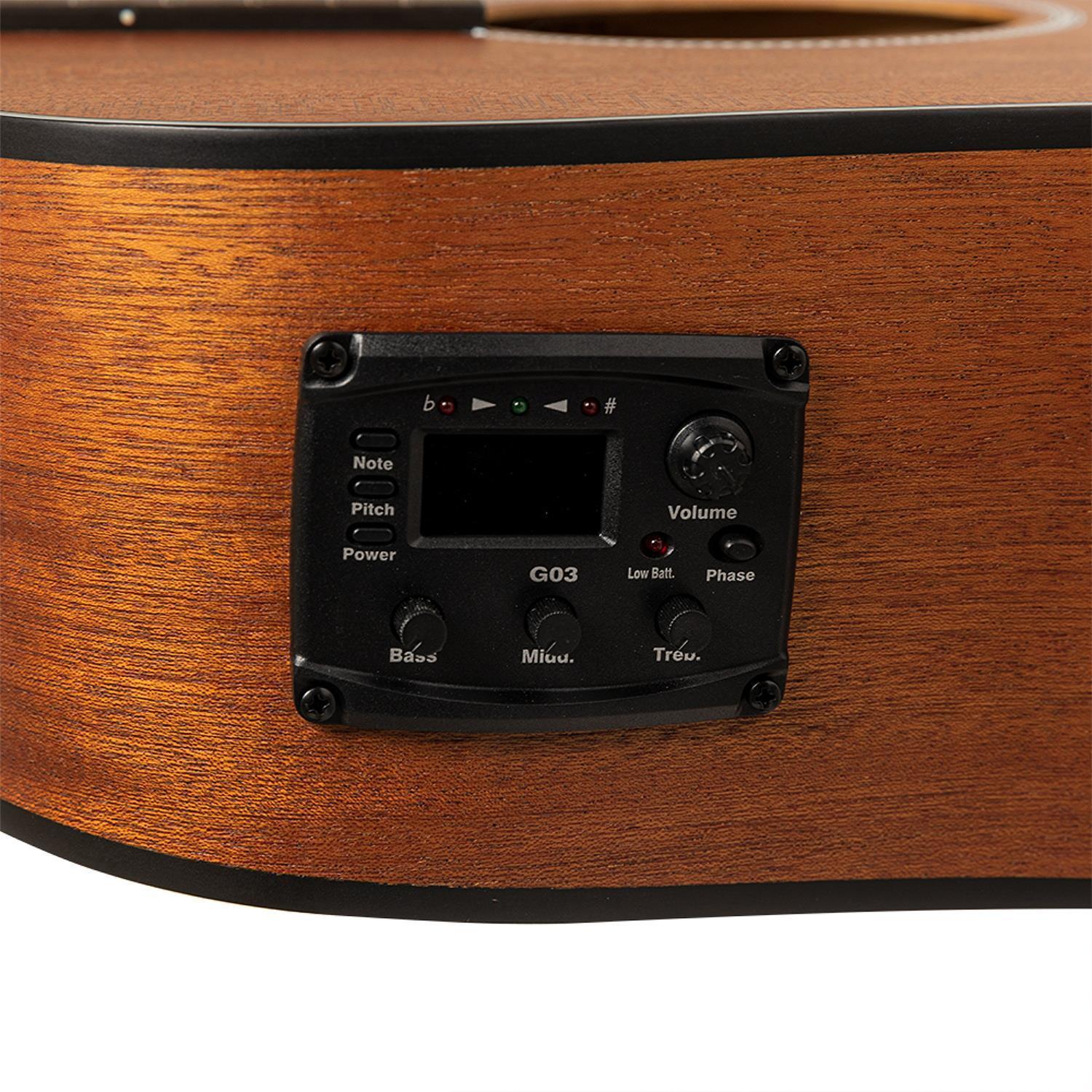 Stagg SA25 DCE MAHO Electro-Acoustic Dreadnought Guitar with Cutaway - DY Pro Audio