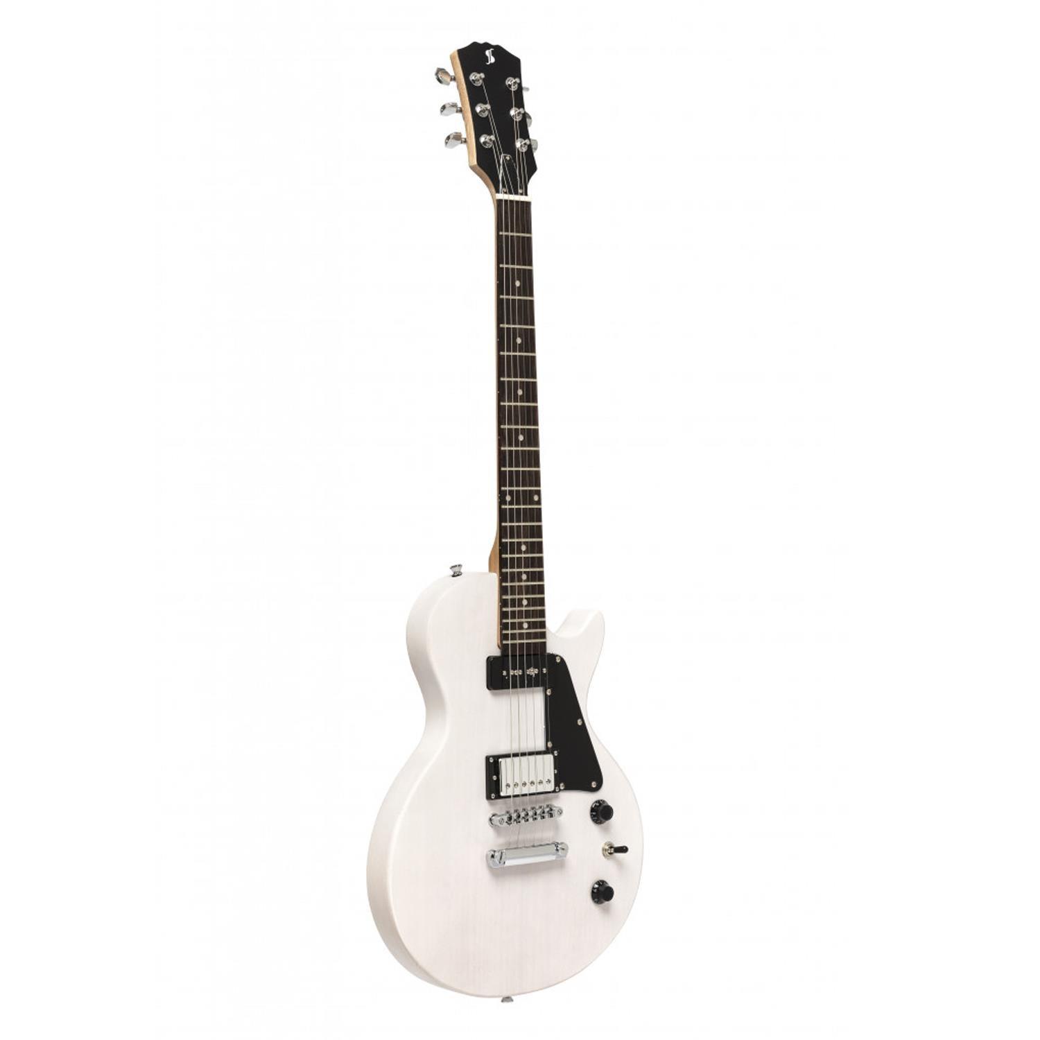 Stagg SEL-HB90 WHB White Standard Mahogany Electric Guitar - DY Pro Audio