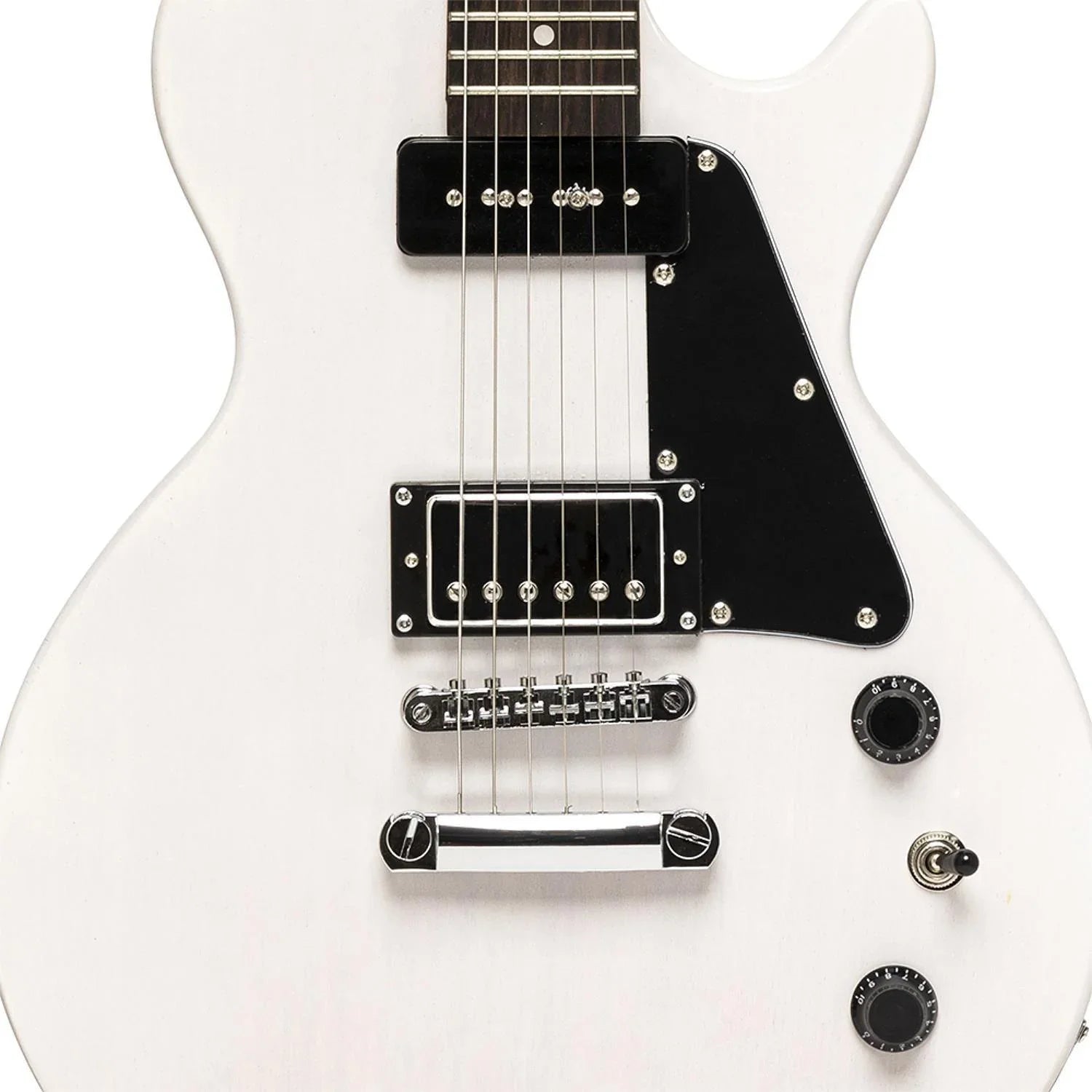 Stagg SEL-HB90 WHB White Standard Mahogany Electric Guitar - DY Pro Audio