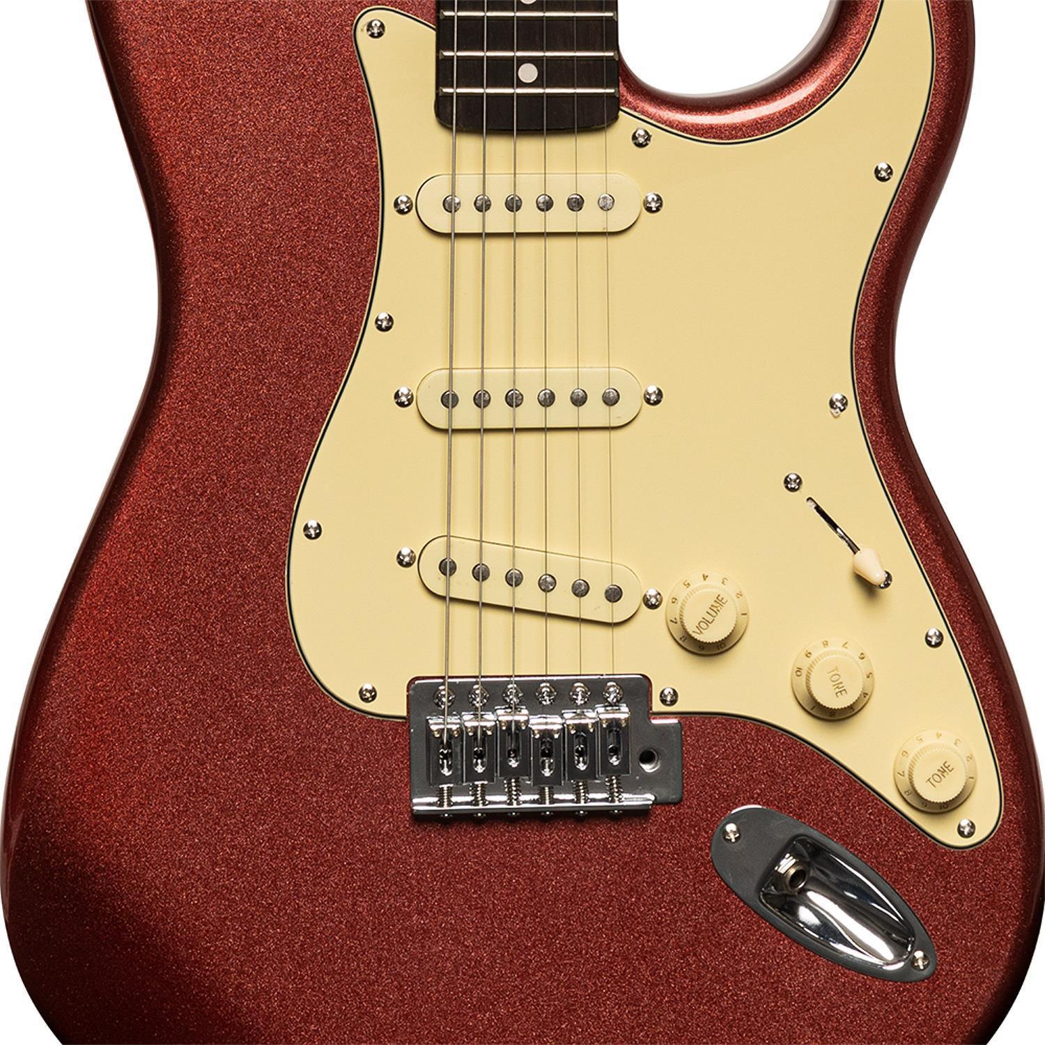 Stagg SES-30 CAR Red Standard Electric Guitar - DY Pro Audio