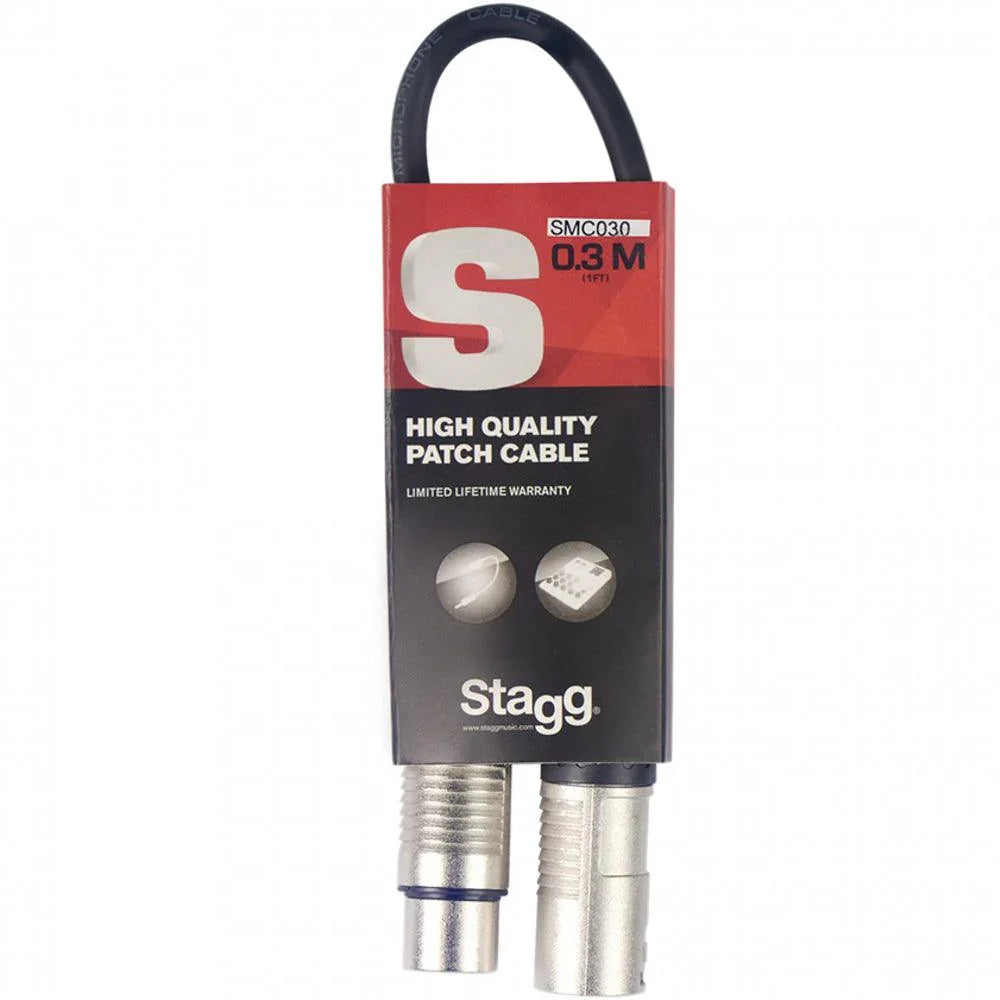Stagg SMC030 30cm Microphone XLR Cable Black - DY Pro Audio
