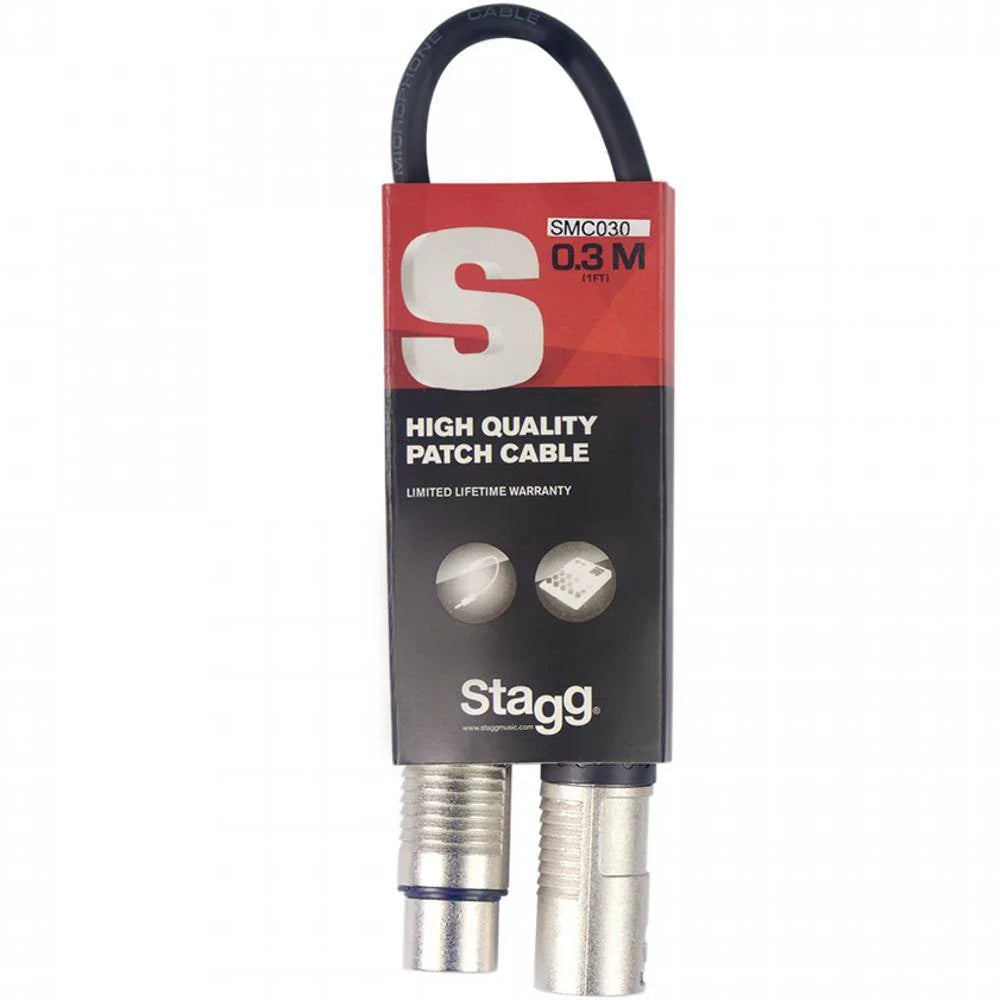 Stagg SMC030 30cm Microphone XLR Cable Black - DY Pro Audio